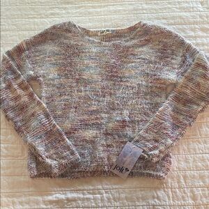 Jolt Eyelash Crew Neck Crop Sweater